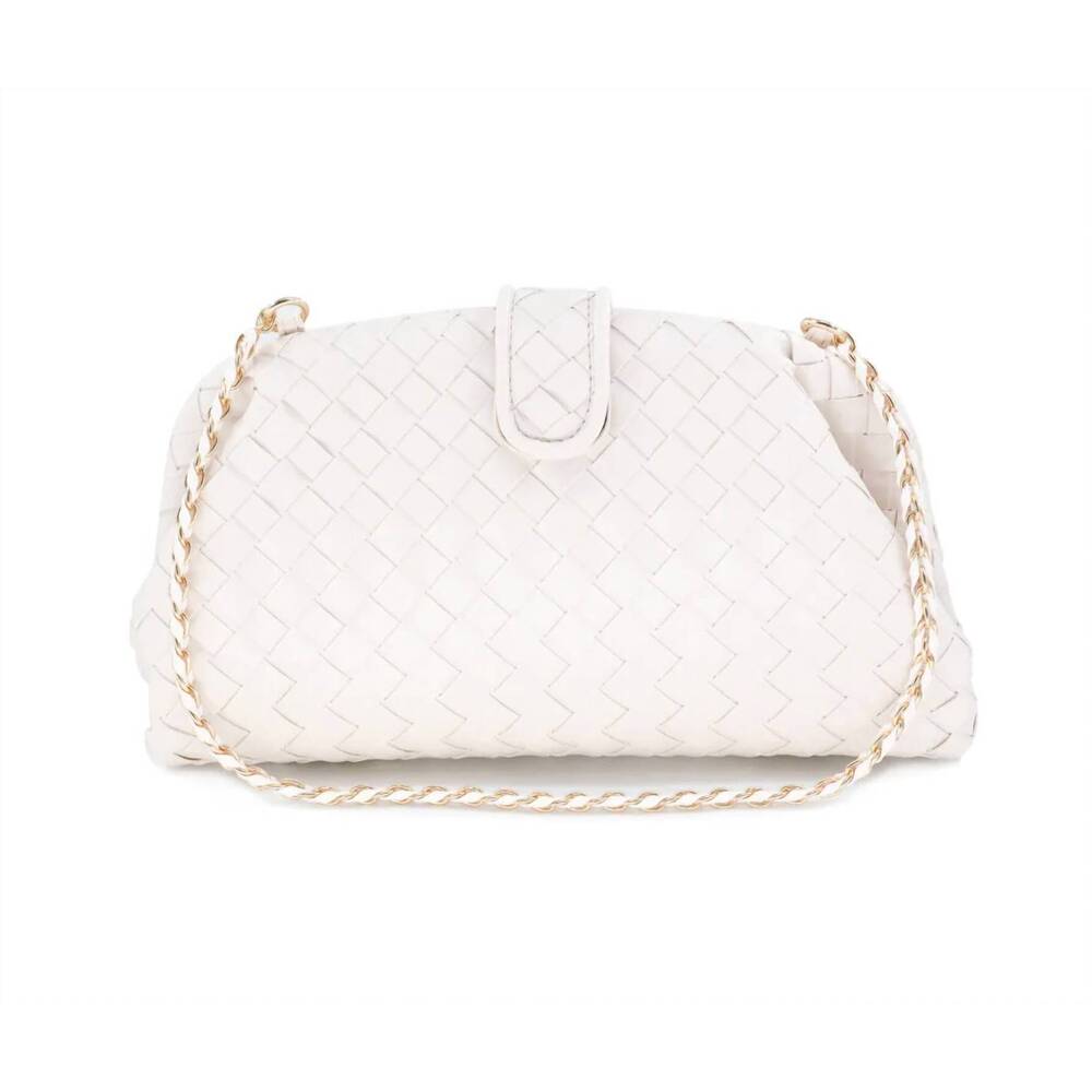 NEW BC HANDBAGS women's woven crossbody bag in white